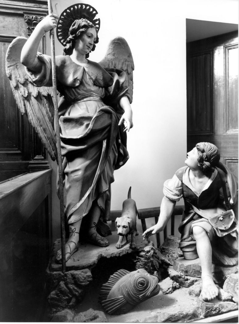 Tobia e San Raffaele arcangelo (gruppo scultoreo) - bottega campana (sec. XVIII)