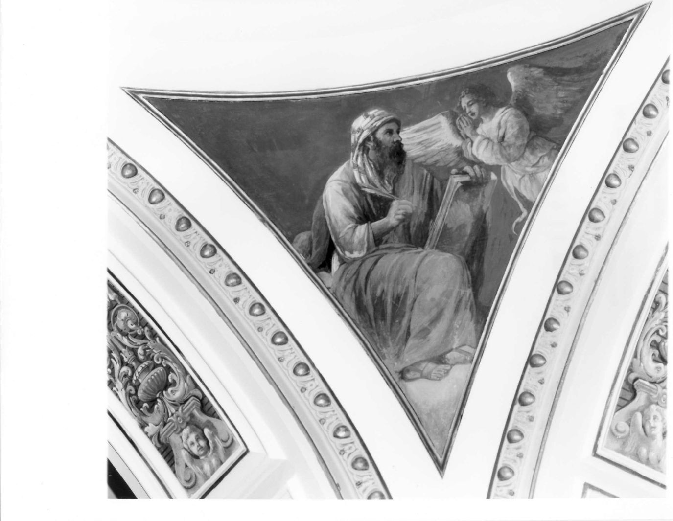 San Matteo e l'angelo (dipinto) di Iodice Raffaele (attribuito) (sec. XX)