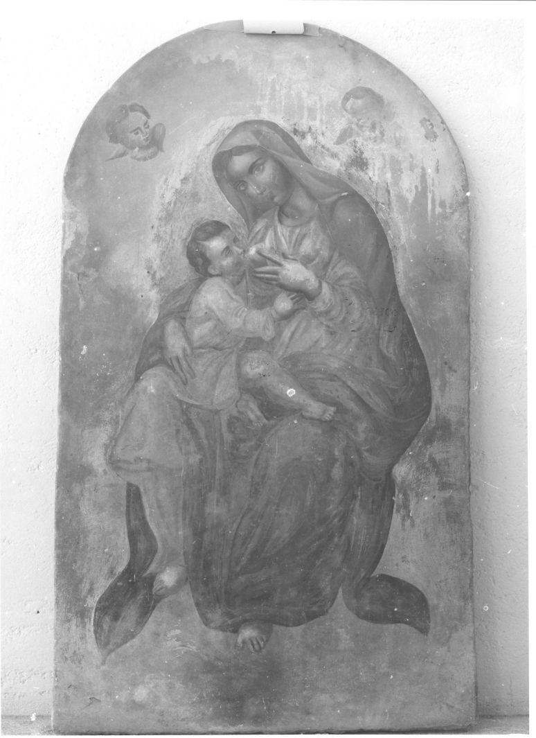 Madonna con personaggi che implorano il suo aiuto (dipinto) - ambito irpino (prima metà sec. XIX)