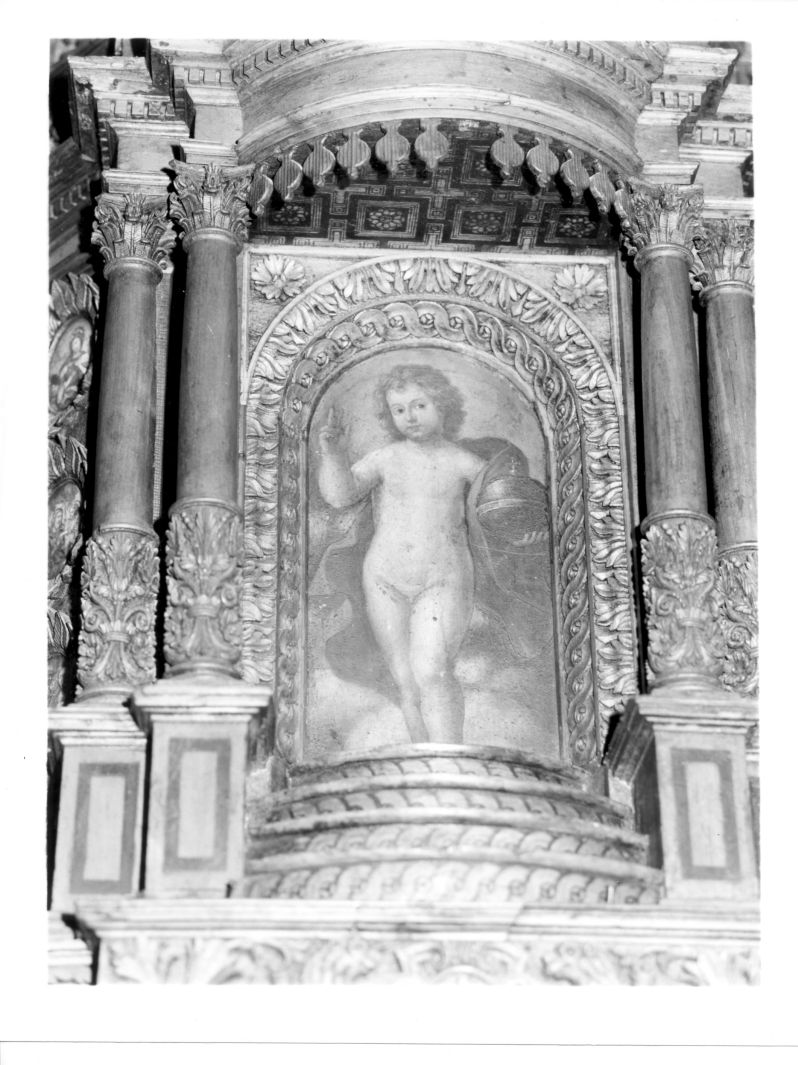 Gesù Bambino benedicente (formella) di Giuseppe da Soleto (cerchia) (prima metà sec. XVII)