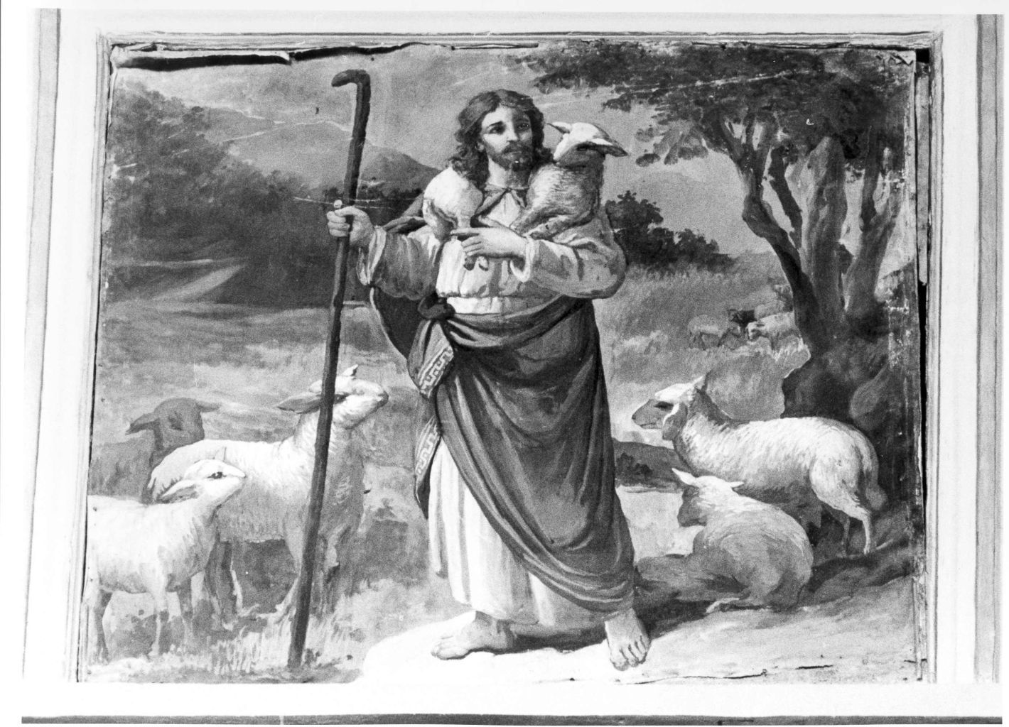 Cristo Buon Pastore (dipinto, ciclo) di Iodice Raffaele (attribuito) (prima metà sec. XX)