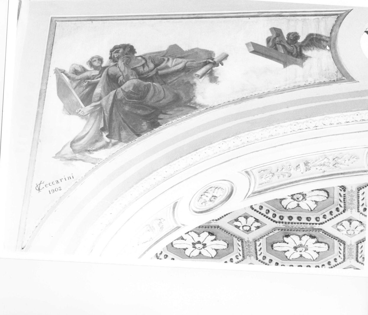 San Matteo e l'angelo (dipinto, elemento d'insieme) di Geccarini V (sec. XX)