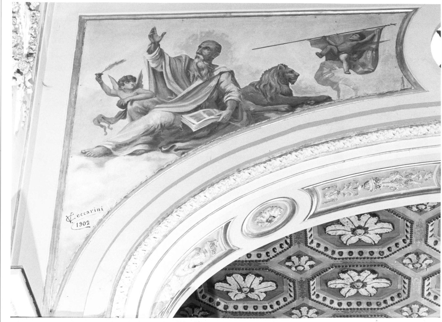 San Marco Evangelista (dipinto, elemento d'insieme) di Geccarini V (sec. XX)