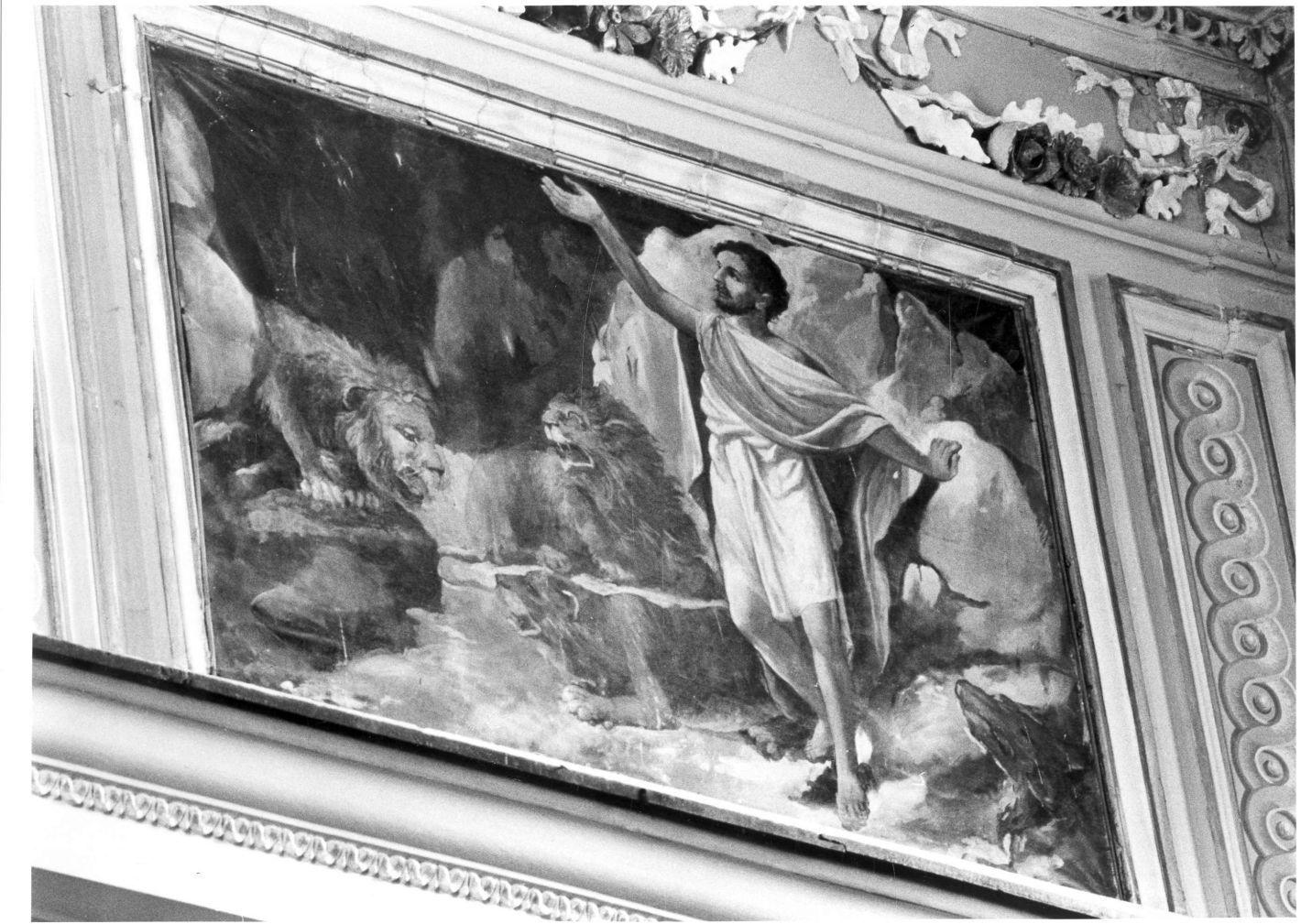 Daniele nella fossa dei leoni (dipinto) di Iodice Raffaele (attribuito) (prima metà sec. XX)