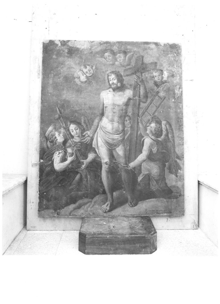 Cristo portacroce con angeli (dipinto) - ambito napoletano (primo quarto sec. XVIII)