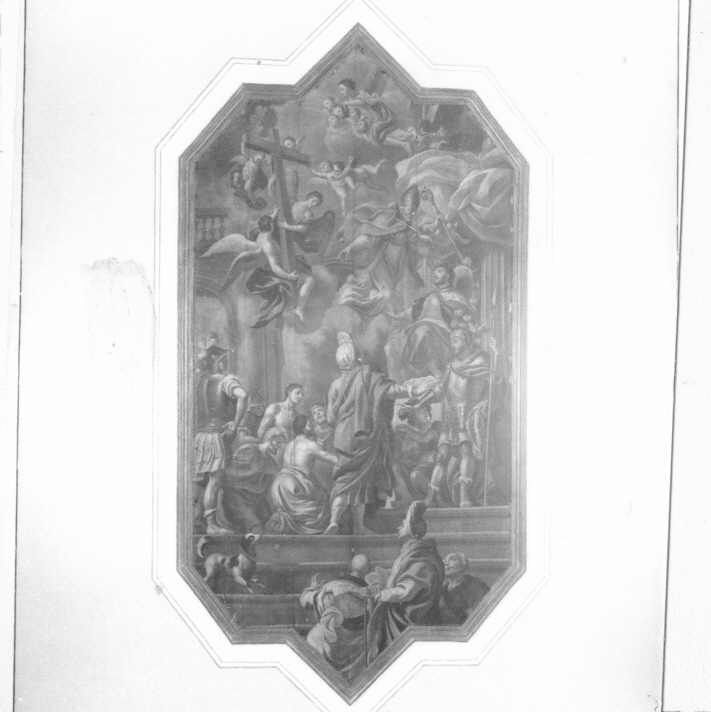 apparizione della croce a Costantino durante la battaglia di ponte Milvio (dipinto) di Vegliante Eugenio (sec. XIX)