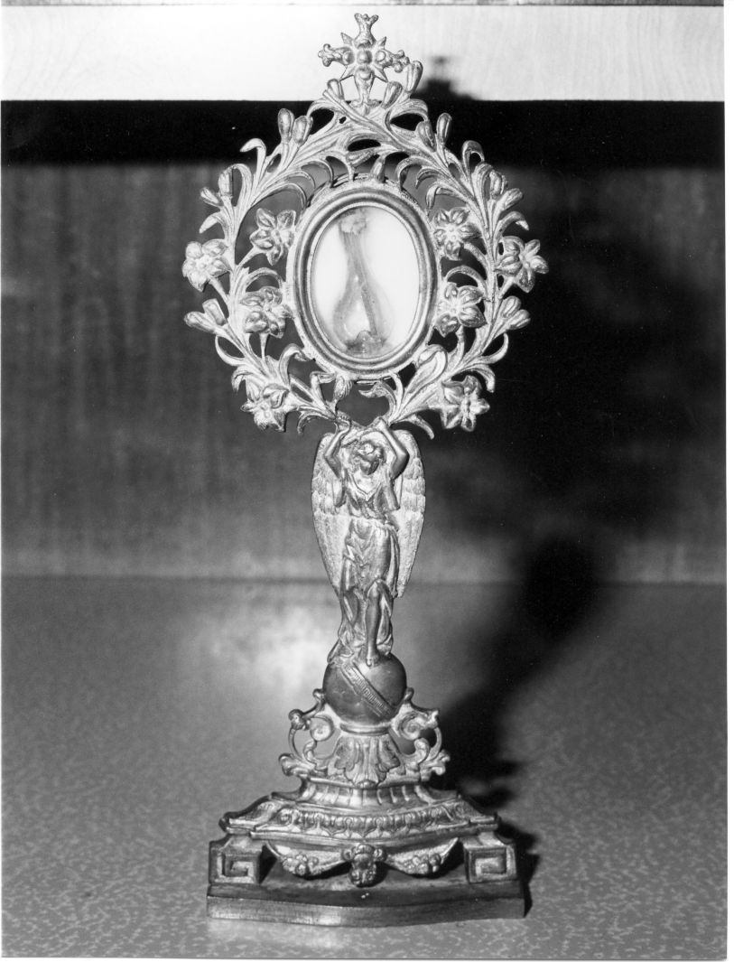angeli e motivi decorativi fitomorfi (reliquiario-ostensorio) - bottega campana (sec. XIX)
