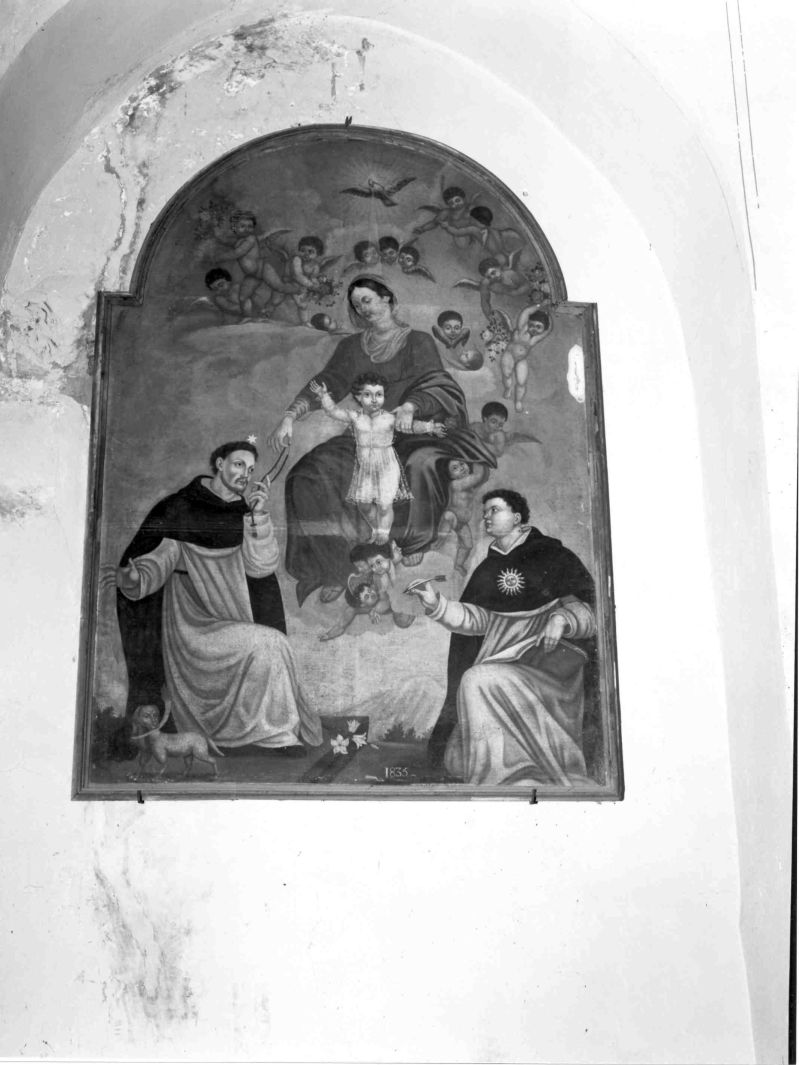 Madonna del Rosario e Santi (dipinto) - bottega Italia meridionale (sec. XIX)