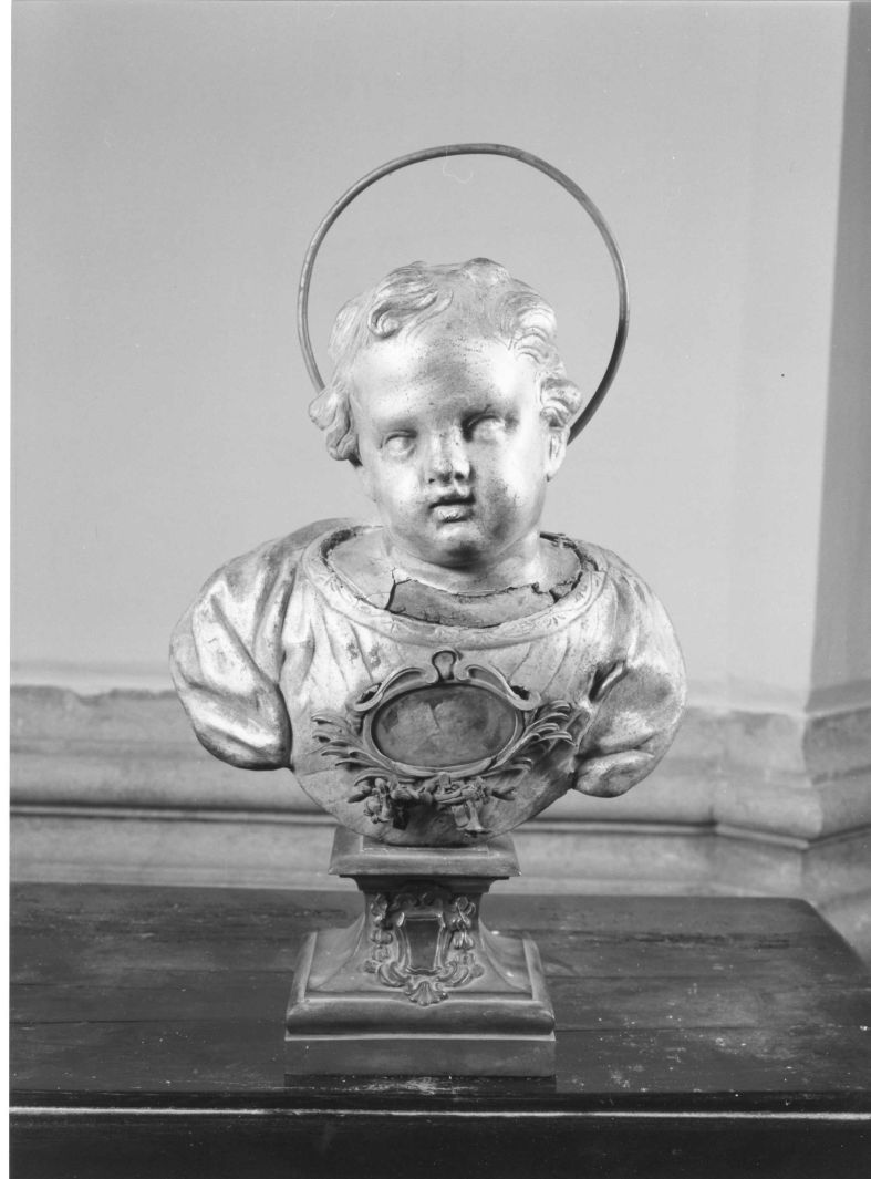 reliquiario antropomorfo - a testa - bottega campana (inizio sec. XIX)