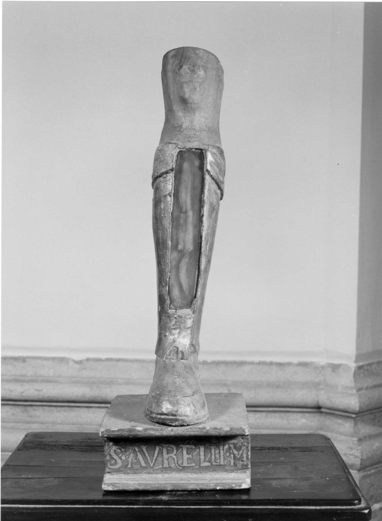 reliquiario antropomorfo - a piede - bottega romana (metà sec. XVII)