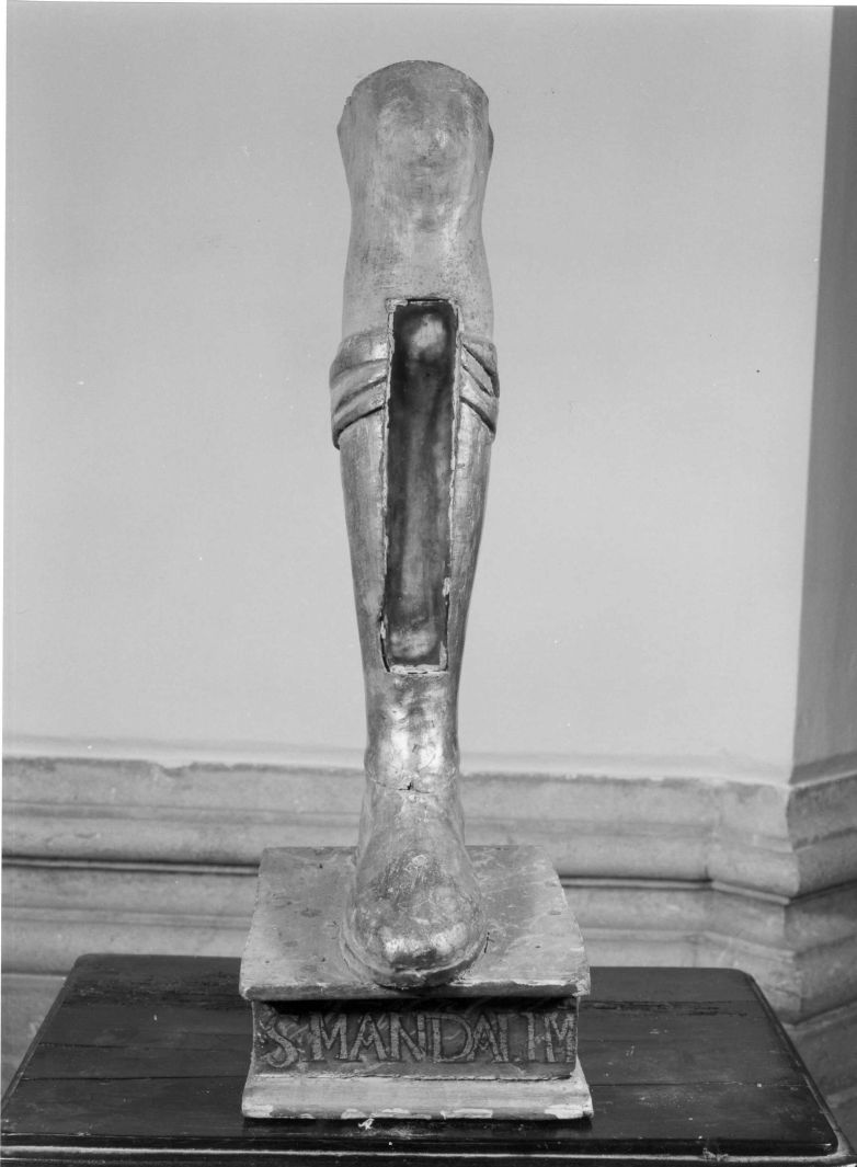 reliquiario antropomorfo - a gamba - bottega romana (metà sec. XVII)