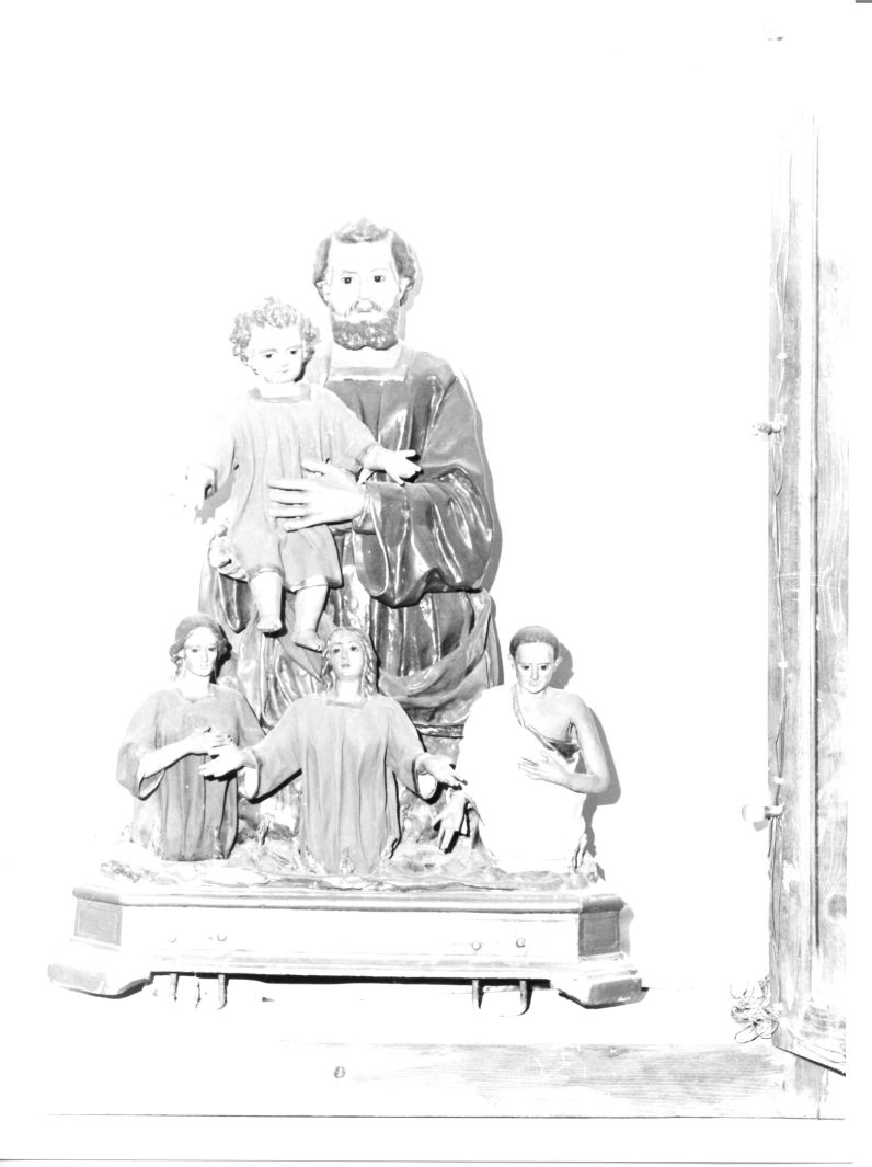 San Giuseppe e Gesù Bambino (gruppo scultoreo) - bottega campana (sec. XIX)