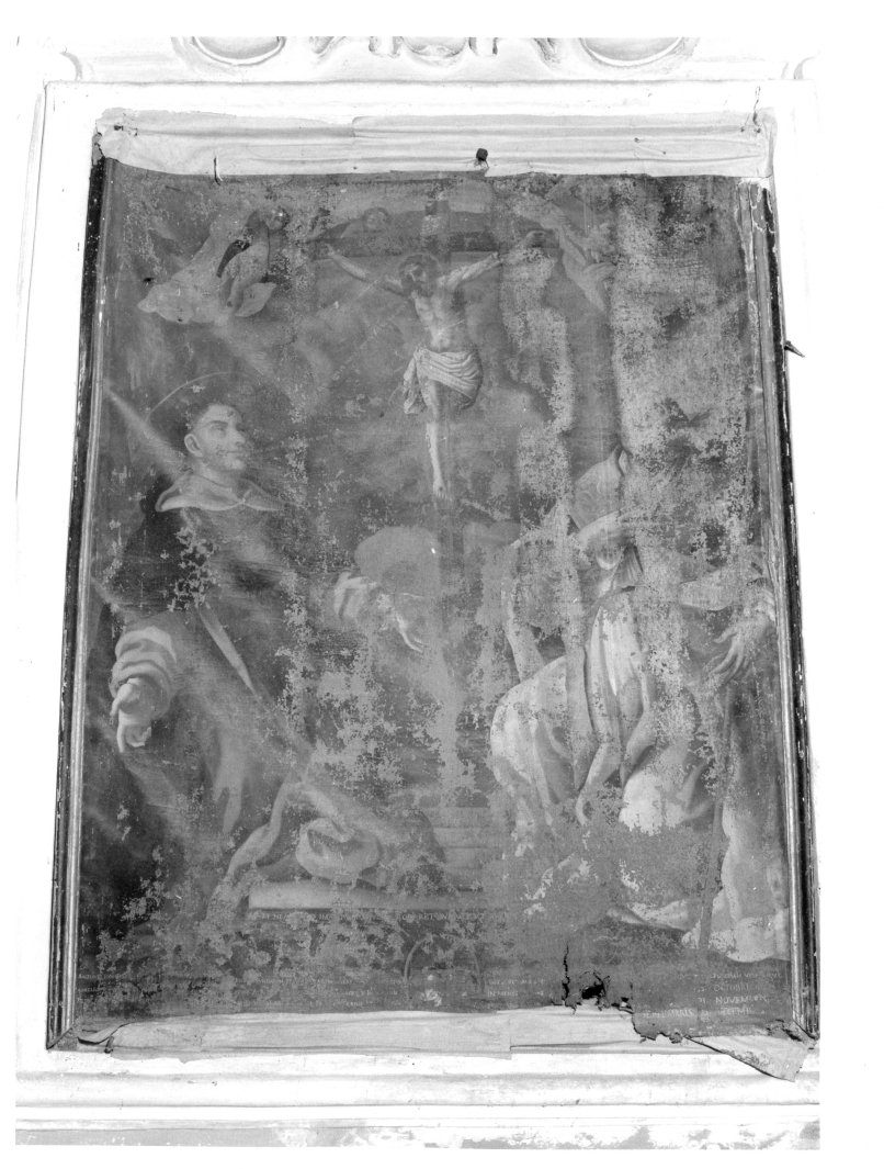 San Filippo Neri in adorazione di Cristo crocifisso (dipinto, opera isolata) - ambito lucano (sec. XVIII)