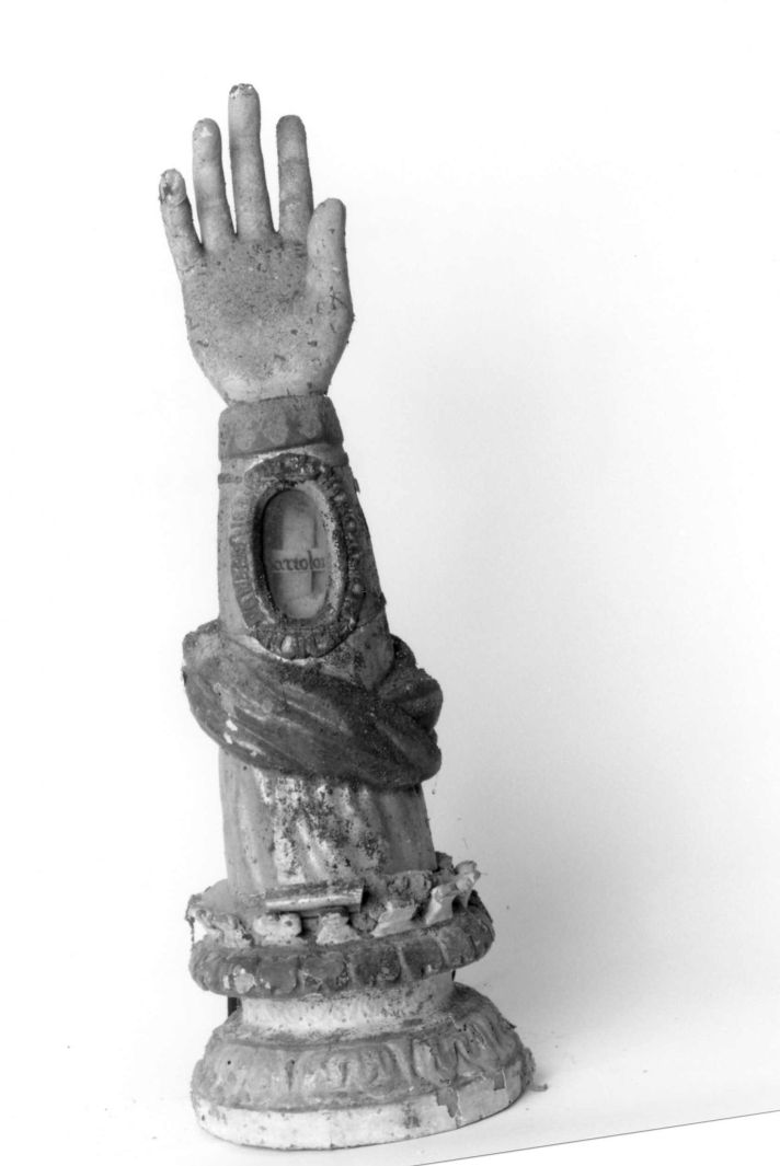 reliquiario antropomorfo - a braccio - bottega campana (sec. XVIII)
