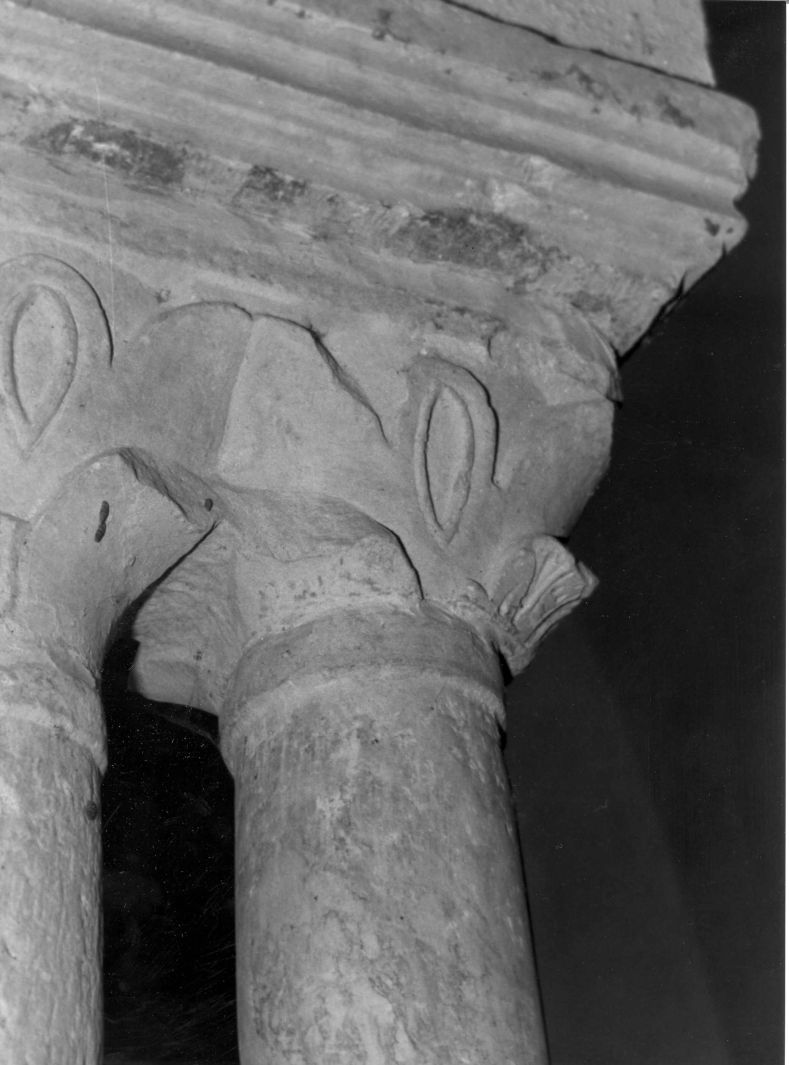 motivi decorativi vegetali stilizzati (capitello di colonna, coppia) - bottega campana (sec. XIII)
