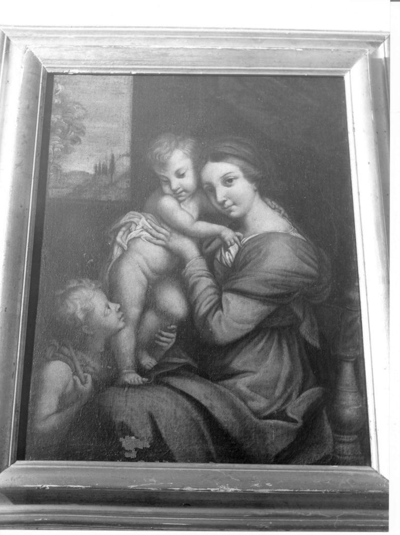 Madonna con Bambino e San Giovannino (dipinto) - ambito campano (sec. XIX)