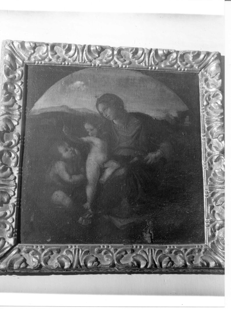 Madonna con Bambino e San Giovannino (dipinto) - ambito napoletano (sec. XVIII)
