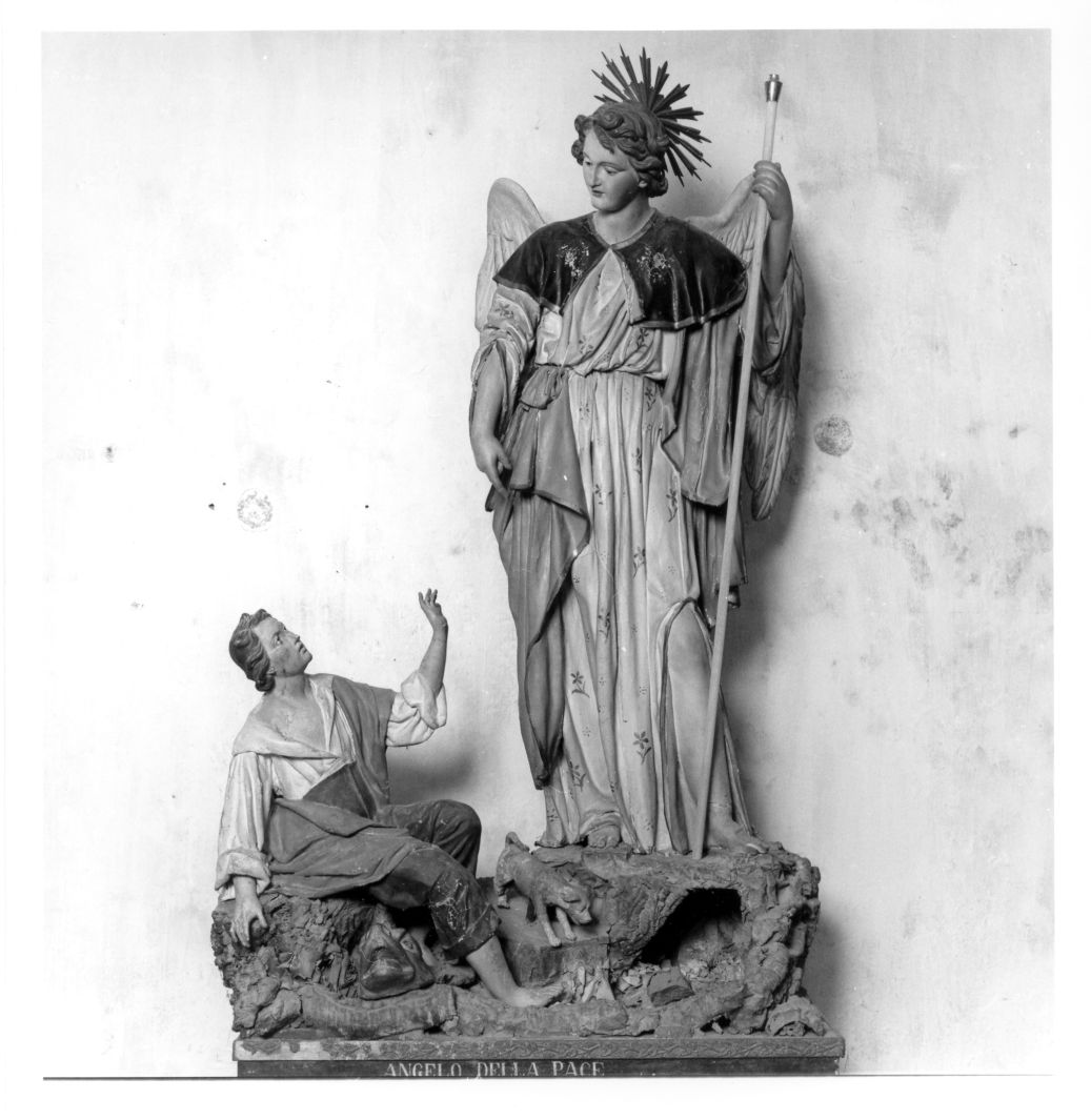 Tobia e San Raffaele arcangelo (gruppo scultoreo) - bottega campana (sec. XIX)