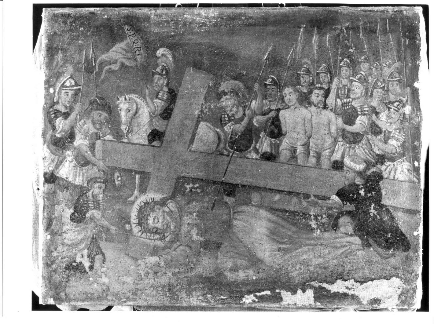 stazione IX: Gesù cade sotto la croce la terza volta (dipinto, ciclo) - ambito Italia meridionale (sec. XIX)