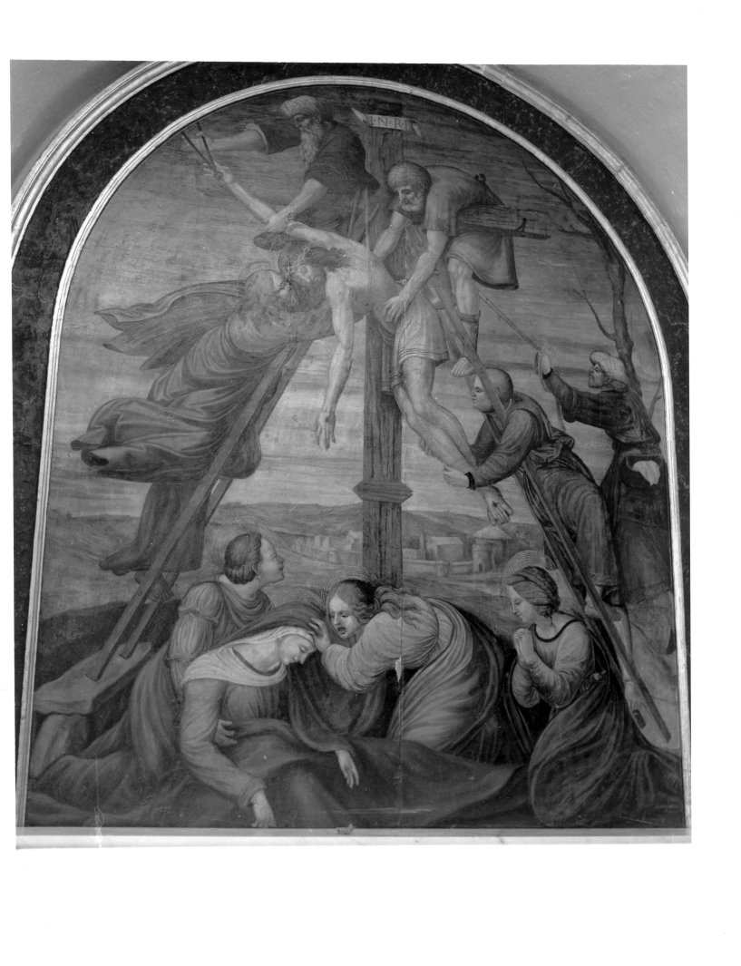 deposizione di Cristo dalla croce (dipinto) - ambito napoletano (fine/inizio secc. XVI/ XVII)