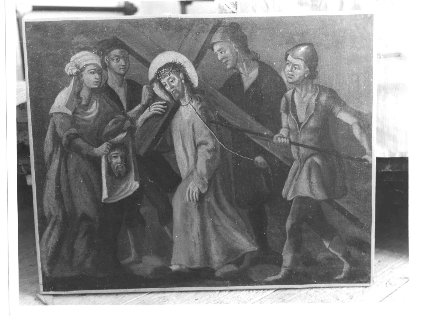 stazione VI: Gesù asciugato dalla Veronica (dipinto, elemento d'insieme) - ambito campano (sec. XVIII)