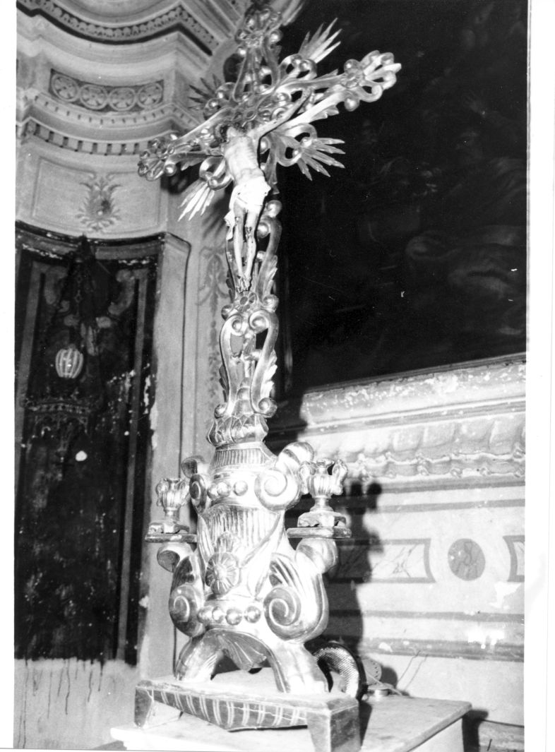 Cristo crocifisso (croce d'altare, opera isolata) - bottega campana (metà sec. XIX)