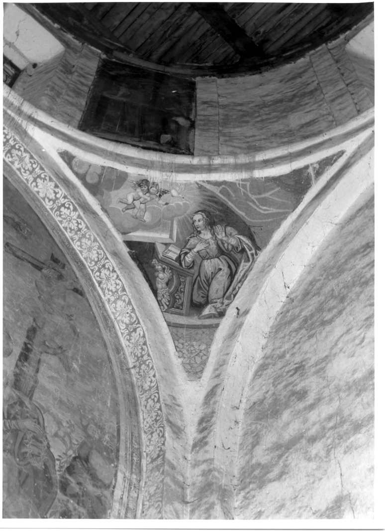 Madonna annunciata (dipinto, elemento d'insieme) di De Gregorio Giovanni detto Pietrafesa (maniera) (sec. XVII)