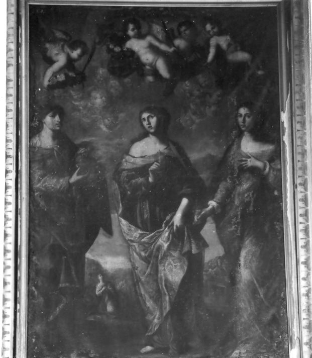 incoronazione delle Sante Tecla, Archelaide e Susanna (dipinto, ciclo) di Solimena Francesco detto Abate Ciccio (attribuito) (fine/inizio secc. XVII/ XVIII)