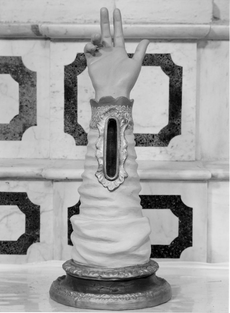 reliquiario antropomorfo - a braccio - bottega campana (sec. XIX)