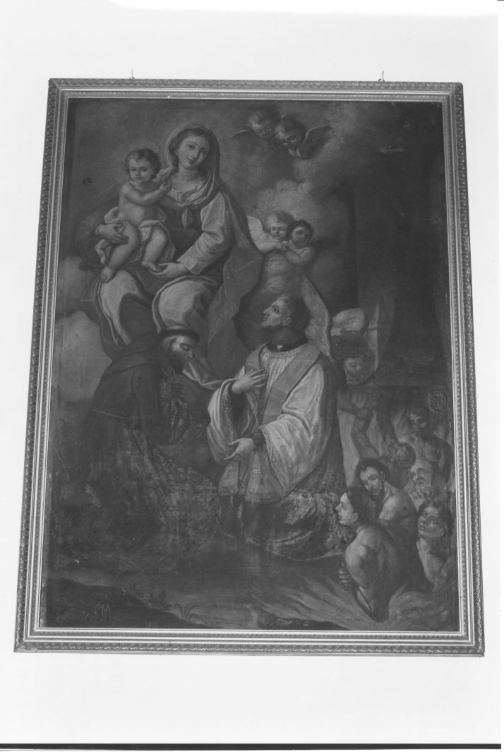 Madonna con Bambino, Santi e anime purganti (dipinto) di Mottola Saverio (sec. XIX)