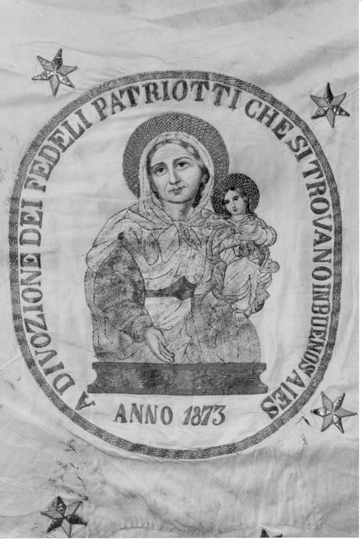 Maria Vergine bambina e Sant'Anna (stendardo processionale) - manifattura Italia meridionale (sec. XIX)