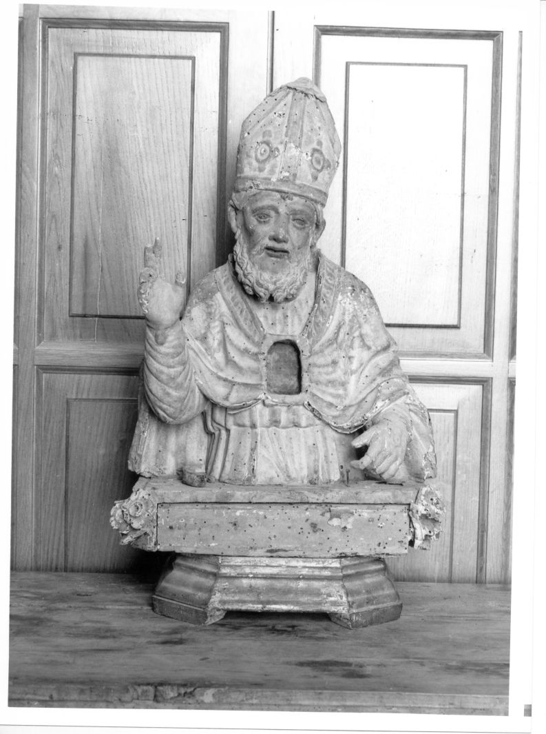 Santo vescovo (reliquiario - a busto) - bottega napoletana (fine sec. XVIII)