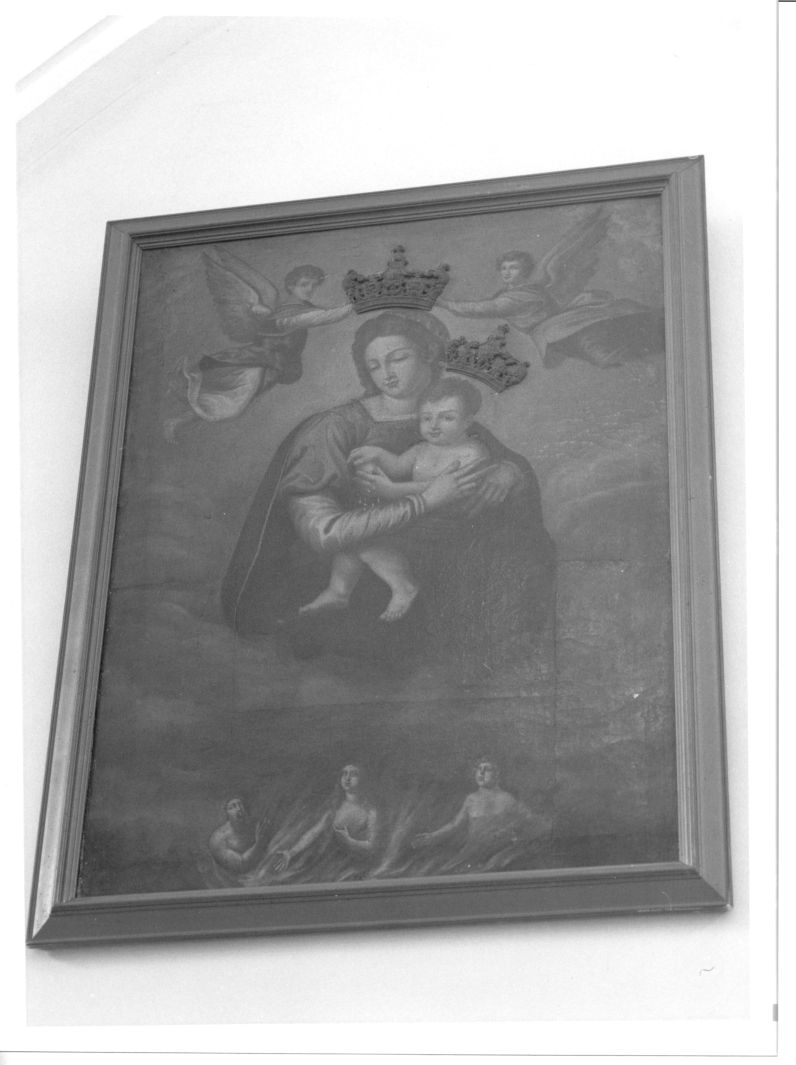 Madonna con personaggi che implorano il suo aiuto (dipinto) - ambito napoletano (seconda metà sec. XIX)