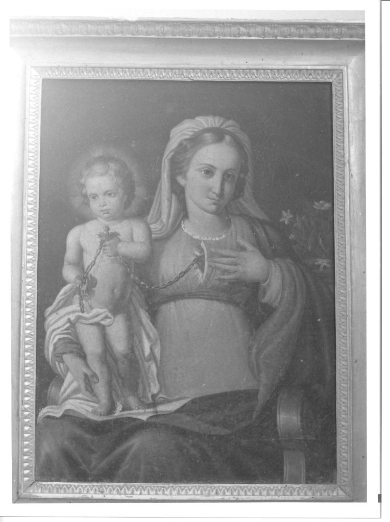Madonna con Bambino e Sacro Cuore (dipinto) - ambito napoletano (seconda metà sec. XIX)