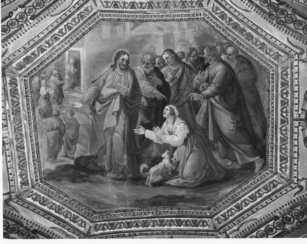 Cristo guarisce la figlia della cananea (dipinto, ciclo) di Corenzio Belisario (sec. XVII)