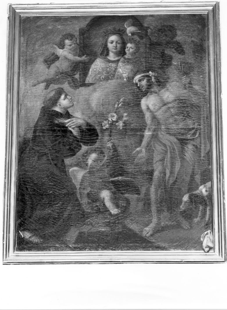apparizione dell'icona della Vergine con Bambino a Sant'Antonio da Padova (dipinto) - ambito napoletano (sec. XVIII)