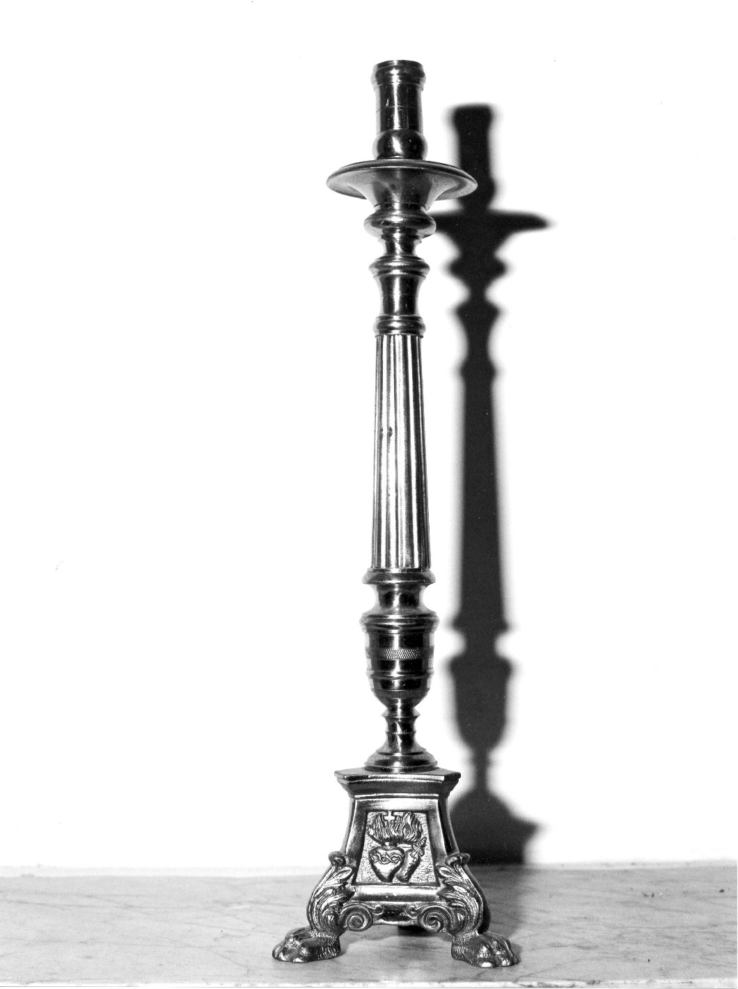 candeliere, serie - bottega campana (metà sec. XIX)