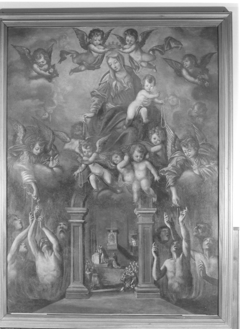 Madonna con personaggi che implorano il suo aiuto (dipinto) - ambito lucano (prima metà sec. XVIII)