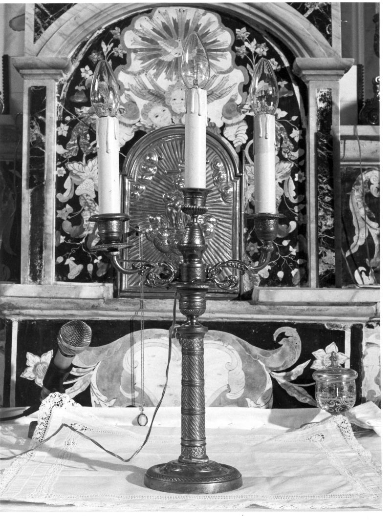candeliere d'altare, serie - bottega campana (sec. XX)