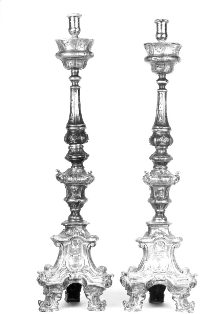 candeliere, coppia - bottega napoletana (sec. XVIII)