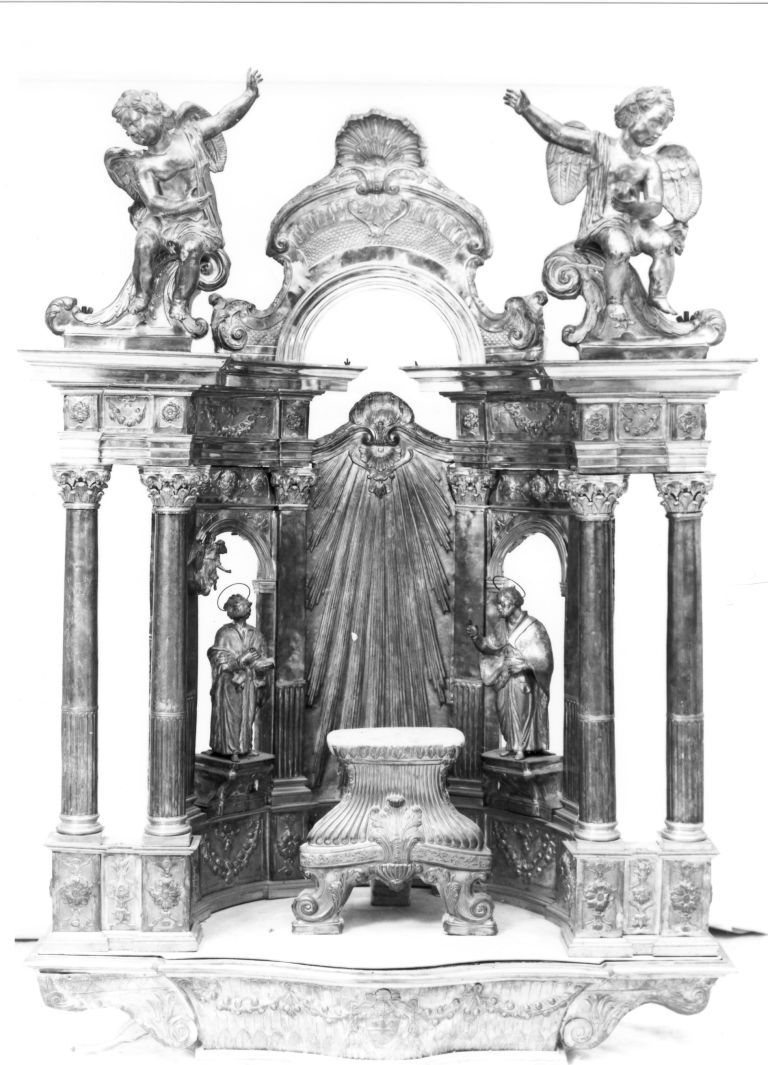 tronetto per esposizione eucaristica - a edicola di Schisani Giovanni (sec. XIX)
