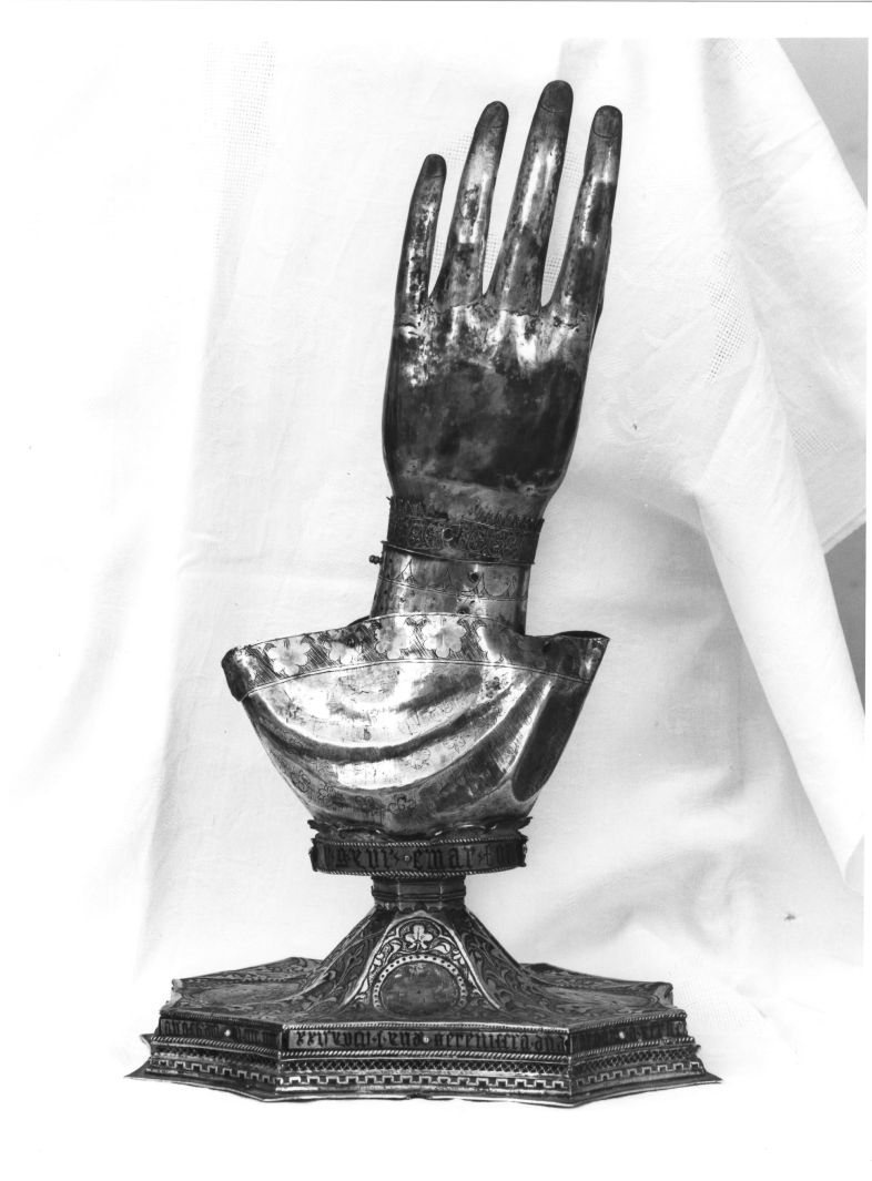 reliquiario antropomorfo - a mano - bottega napoletana (sec. XV)