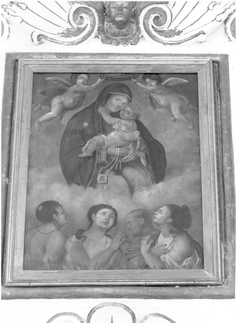 Madonna con personaggi che implorano il suo aiuto (dipinto) - ambito napoletano (prima metà sec. XIX)