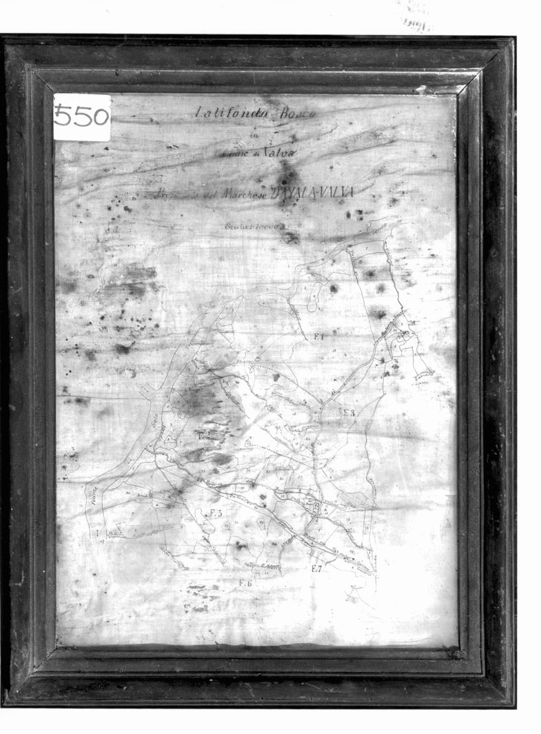 carta geografica di Valva (mappa) - ambito campano (sec. XIX)