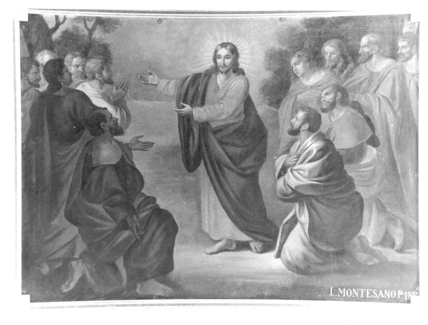 Cristo invia gli apostoli a predicare (dipinto) di Montesano L (sec. XIX)