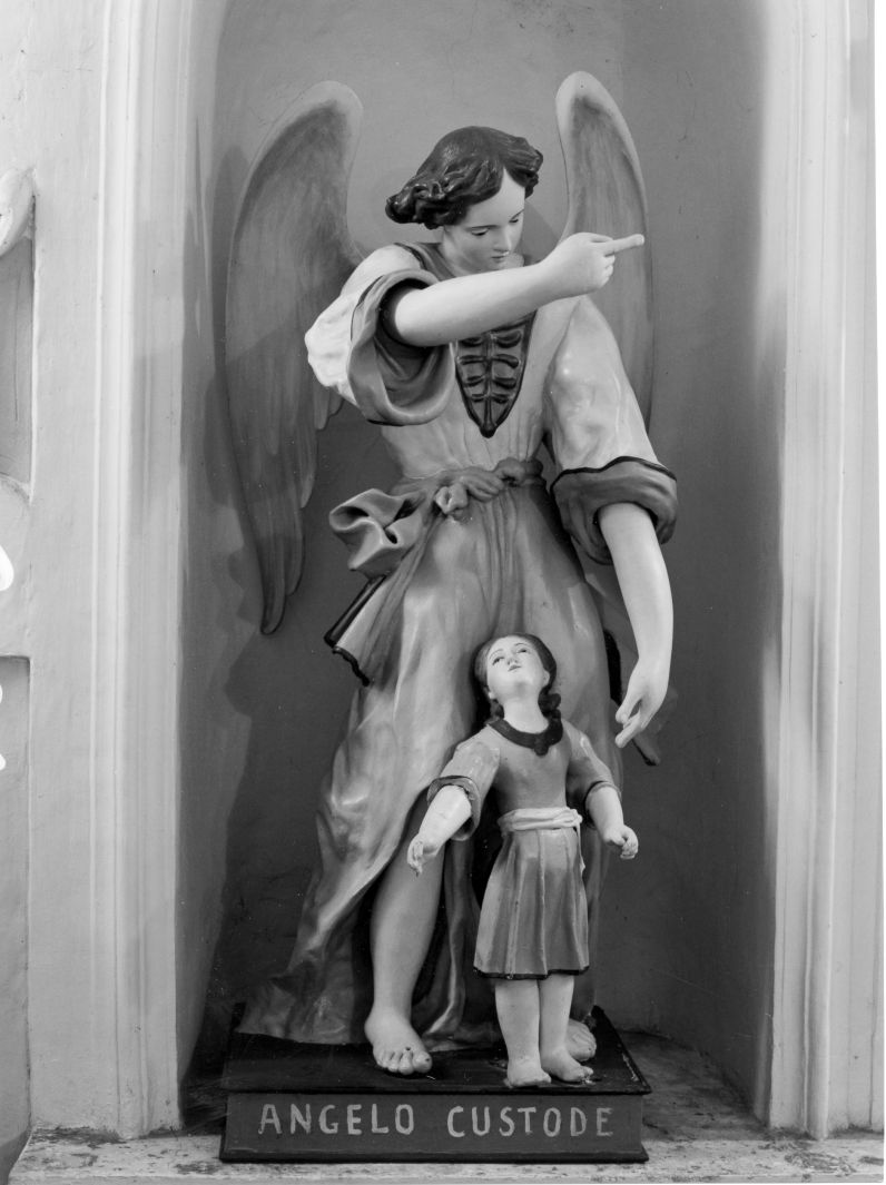 angelo custode (gruppo scultoreo) - bottega campana (fine/inizio secc. XVIII/ XIX)