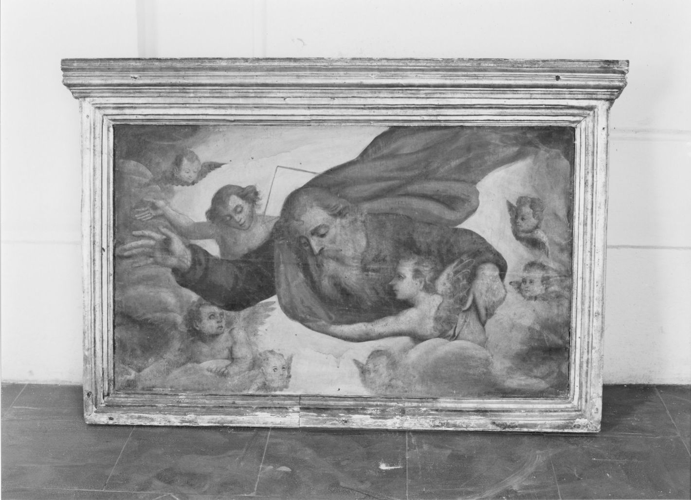 Dio Padre e angeli (dipinto, elemento d'insieme) - ambito campano (seconda metà sec. XVI)