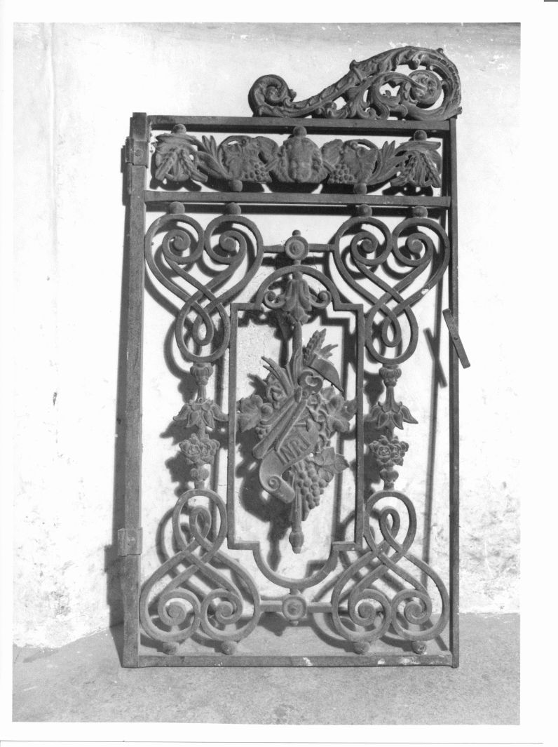 cancello di balaustrata, elemento d'insieme - bottega campana (seconda metà sec. XIX)