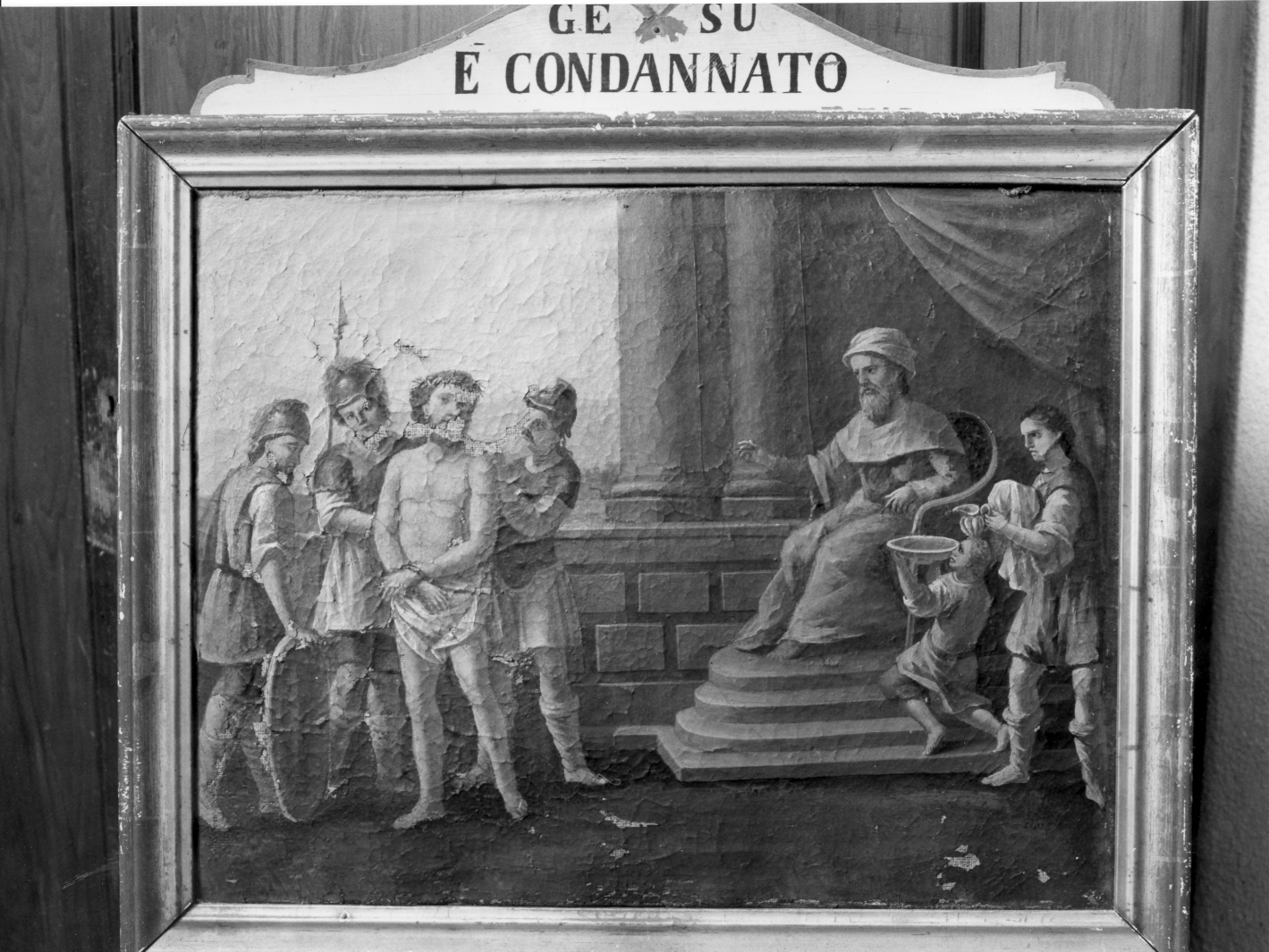 stazione I: Gesù condannato a morte (dipinto, ciclo) - ambito salernitano (sec. XIX)