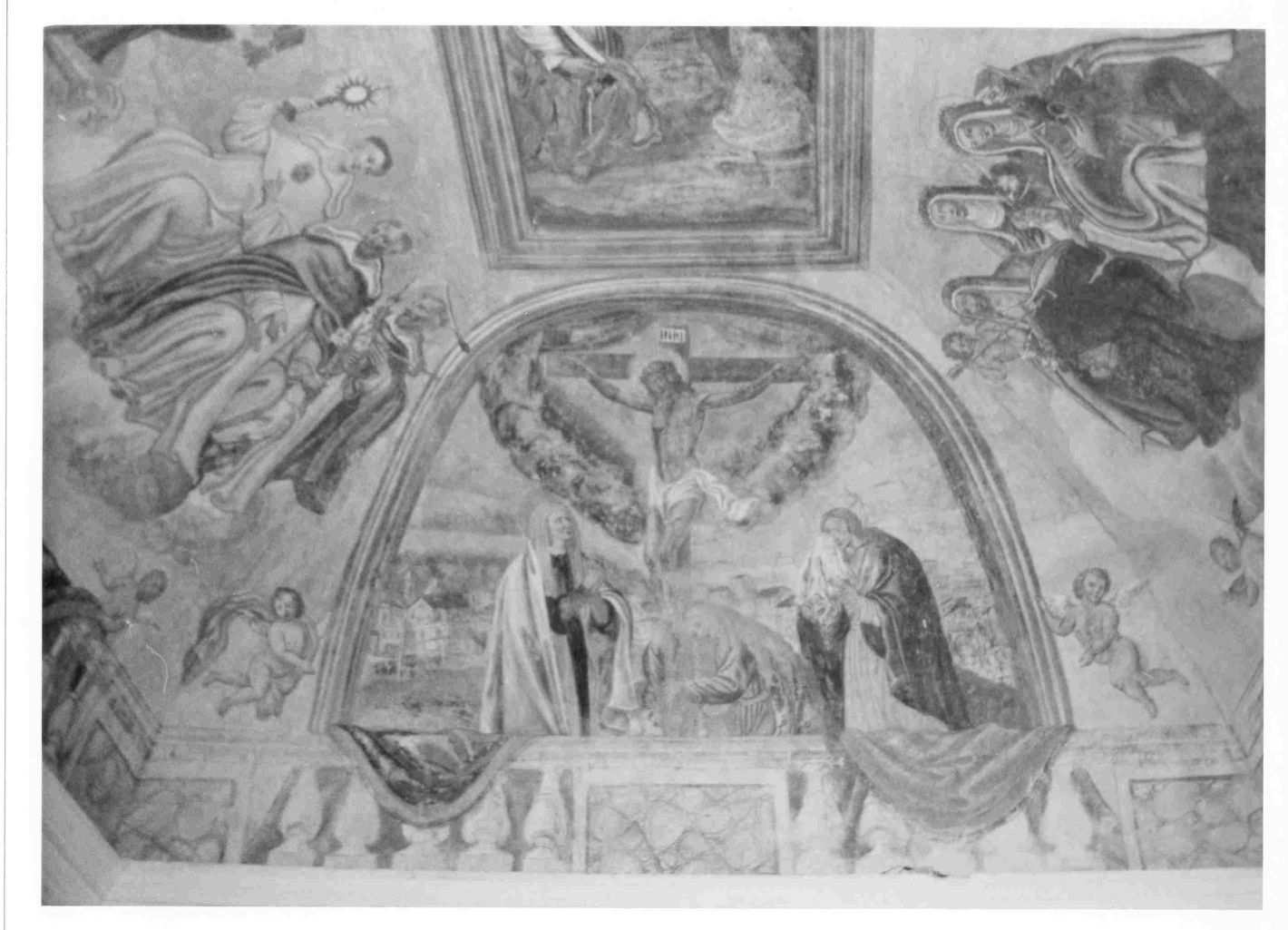 crocifissione di Cristo con la Madonna e Santa Maria Maddalena (dipinto) di Solimena Francesco detto Abate Ciccio (maniera) (prima metà sec. XVIII)